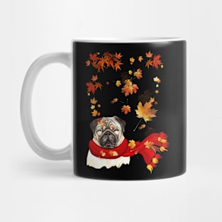 Maple Leaf Pug Fall Hello Autumn Gift Mug